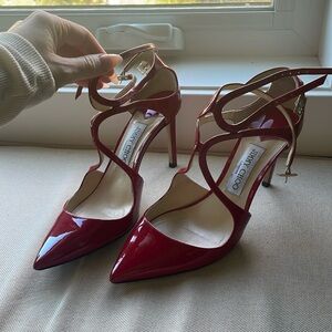 Jimmy choo red patent pumps size 38.5